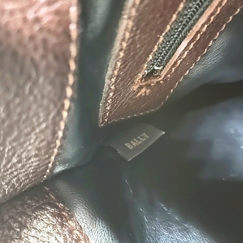 Bally Leather Brown Shoulder Bag, Double Straps. Made In Italy. - Picture 13 of 13